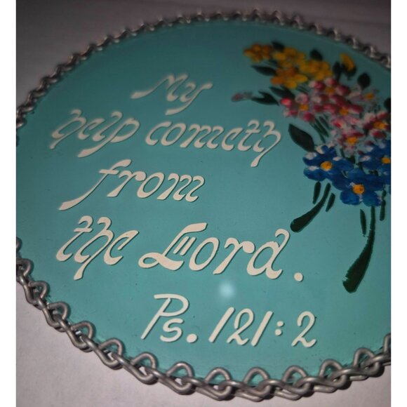Hand-Painted Religious Wall Plaques With Bible Verses Floral Design - Picture 4 of 12